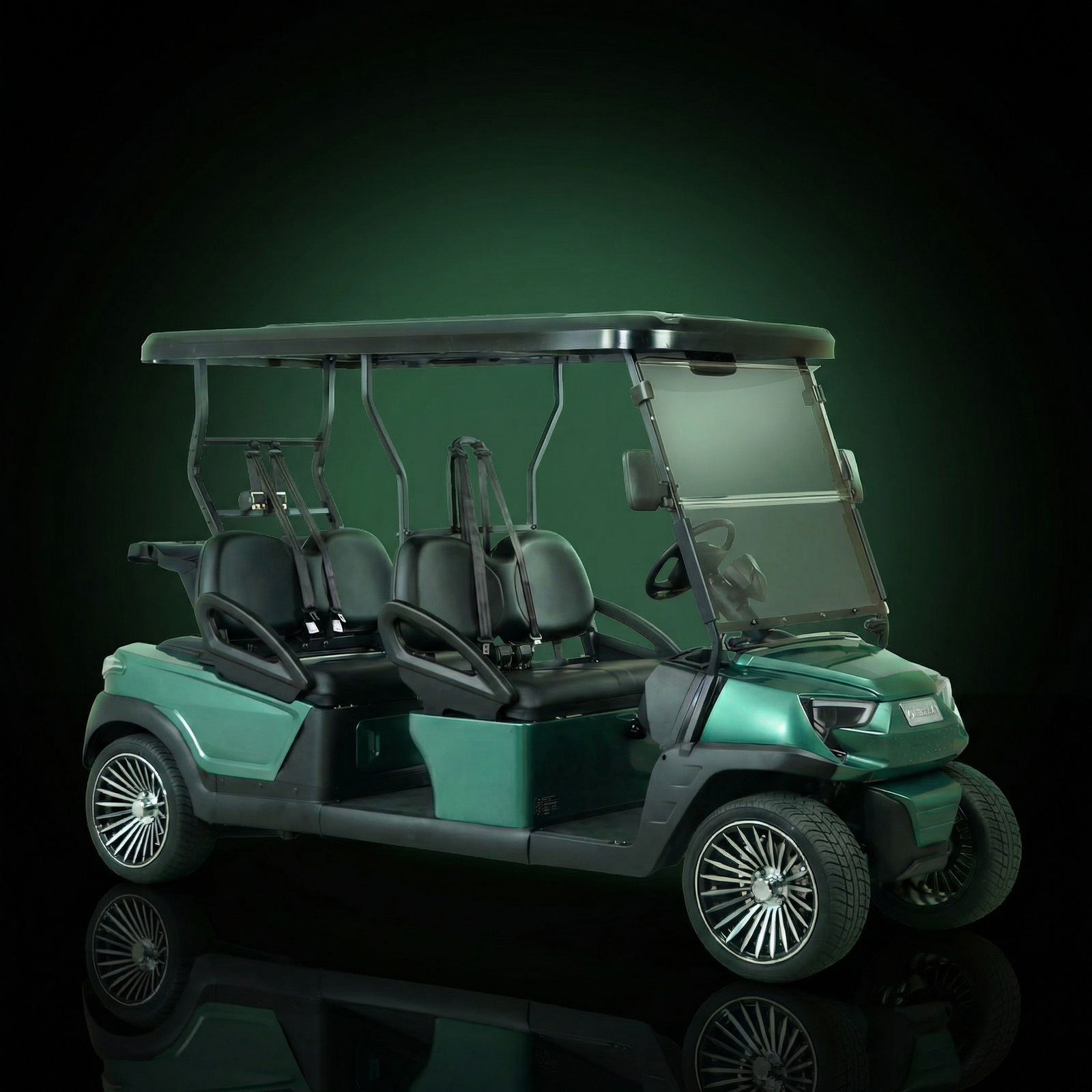 Premium Golf Cart at Sunset